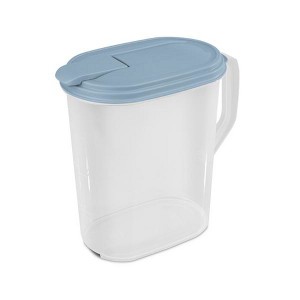 Sterilite 1 Gallon Plastic Hinged Pitcher w/ Comfort Grip Handle, Blue, 18 Pack - 1 of 4