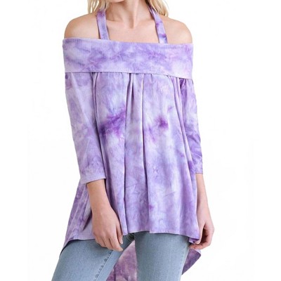 Women's Tie Dye Off The Shoulder High Low Tunic - umgee