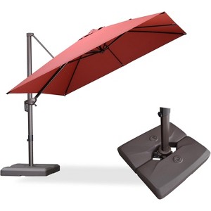 PURPLE LEA Cantilever Patio Umbrella with Base Included Square Umbrella with 360° Rotation and Aluminum Offset Hanging Outdoor Umbrella - 1 of 1