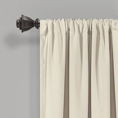 Neutral Polyester Ruffled Light-Filtering Rod Pocket Curtains, 84" x 40"