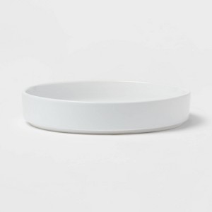 40oz Stoneware Stella Dinner Bowl White - Threshold™: Round Pasta & Salad Bowl, Dishwasher & Microwave Safe - 1 of 3