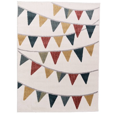 Orian Playroom Flags Red Rug