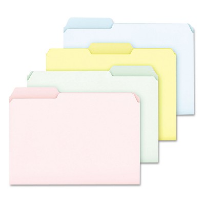 Pendaflex Pastel Color File Folders 1/3 Cut Top Tab Letter Assorted 100/Box C2113PASR