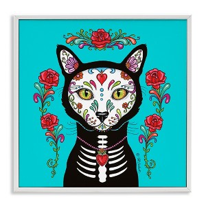 Stupell Industries Celebration of Life Cat Portrait Black Framed Giclee Art - 1 of 4