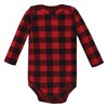 Hudson Baby Infant Girl Cotton Long-Sleeve Bodysuits, Buffalo Plaid Leopard - image 4 of 4