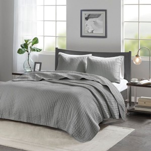 Sapphtopaz Comforter Set Bedding Quilt Set Simple Solid Color Reversible Quilt Set - 1 of 4