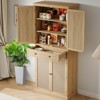主图换背景
72" Tall Freestanding Pantry Cabinet, Farmhouse Wooden Storage Cupboard with 4 Doors (Barn Doors), - 3 of 4