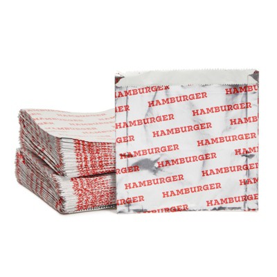 Stockroom Plus 200 Pieces Hamburger Wrappers for Fast Food Restaurants (6.4 x 6.4 in)