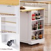 APRILSOUL 48" Large Kitchen Island with Drop Leaf, Internal Storage Rack, Rolling Cart on 5 Wheels, 5 Open Side Racks, Kitchen/Dining Room - 4 of 4
