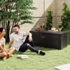 Costway Storage Box with Lockable Design & Gas Strut Handle 2 Person Bench Garden Organizer Brown/Black/Gray/Brown+Black - 2 of 4
