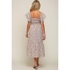 PinkBlush Cream Floral Flutter Maternity Midi Dress - 3 of 4
