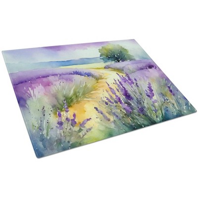 NEW Lavender in Watercolor Glass Cutting Board Decorative Tempered Glass Kitchen Cutting and Serving Board Large Size Chopping Board