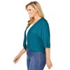 Woman Within Plus Size Rib Trim Cardigan Shrug - 4 of 4