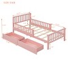 Wood Platform Bed with Guardrails and 2 Storage Drawers for Kids or Guest Room, No Box Spring Needed-Cuddlewood - 4 of 4