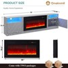AOXUN Fireplace TV Stand with 36" Electric Fireplace, LED Light Entertainment Center, 80" TV Console Stand for TVs Up to 90" for Living Room, Grey - 2 of 4