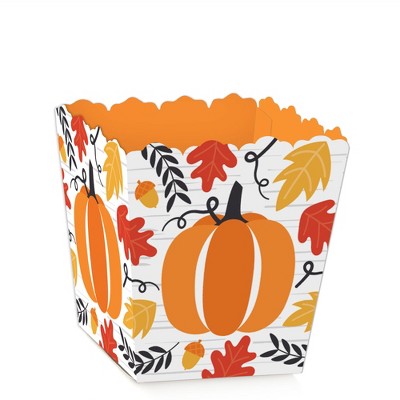 Big Dot of Happiness Fall Pumpkin - Party Mini Favor Boxes - Halloween or Thanksgiving Party Treat Candy Boxes - Set of 12