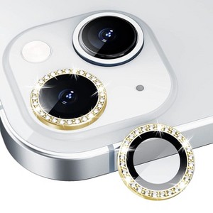 Diamond Camera Lens Protector, Diamond Tempered Glass Camera Cover Screen Protector for iPhone 14 / iPhone 14 Plus - 1 of 4