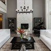 BAOURE 25" Black Farmhouse Chandelier, 6 light Dining Room Light Fixture Over Table with Glass Shade, Industrial Chandeliers for Living Room Entryway - 2 of 4