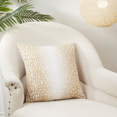 Earthy Antelope Print Linen Rayon Throw Pillow Cover