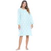 Casual Nights Women's Long Sleeve Micro Fleece Cozy Floral Night Gown - 2 of 4