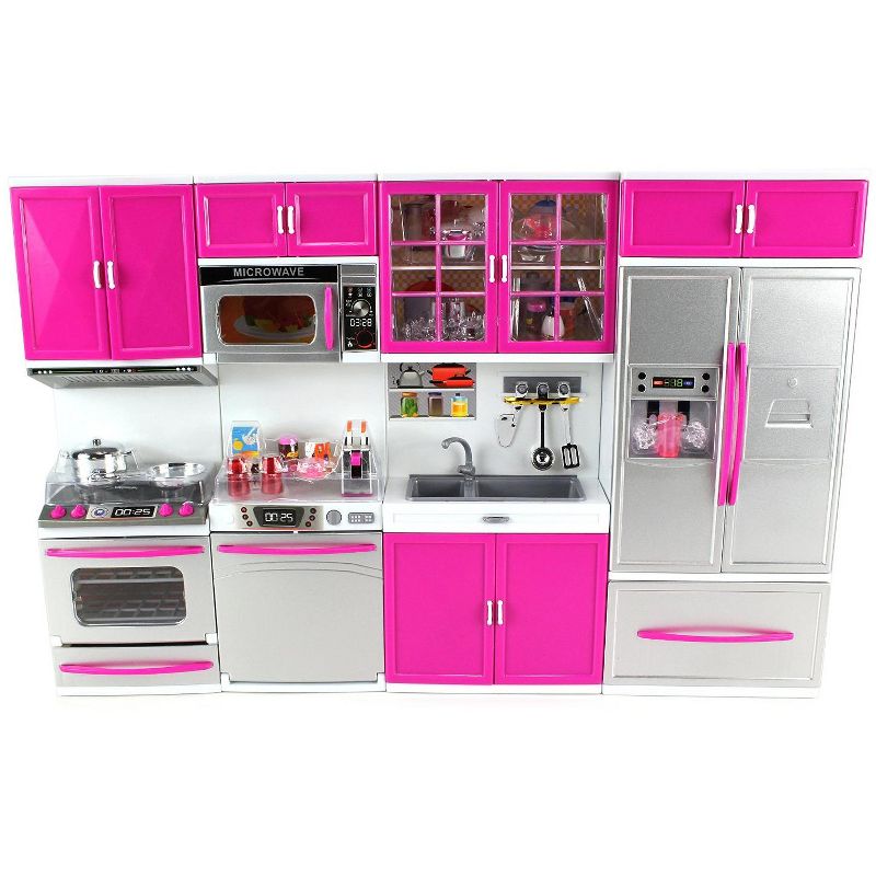 Link Little Princess Modern Kitchen Full Deluxe Kit Kitchen Playset With Toy Doll, Lights, And Sounds, 3 of 6
