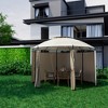 Tangkula 11.5'Outdoor Patio Round Dome Gazebo Canopy Shelter Double Roof Steel Brown - 4 of 4