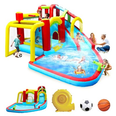 Inflatable Water Slide With Blower, Water Park Bounce House With Slide ...