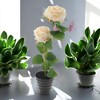 Unique Bargains Artificial Plants Two-Headed Rose Bonsai Plastic 2.36"x2.36"x10.63" 1 Pcs - 2 of 4