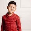 Hope & Henry Boys' Organic Long Sleeve Shawl Collar Herringbone Cable Sweater with Elbow Patches, Kids - 4 of 4