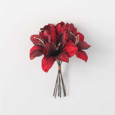 Sullivans Artificial Amaryllis Bouquet 12"H Brown