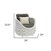 HomeRoots 34" Gray And White Fabric Club Chair And Toss Pillow - 3 of 4