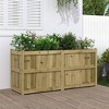 vidaXL Garden Planter Flower Box - Impregnated Pine Wood, Rectangular, for Patio, Outdoor, Balcony, Dimensions: 59.1"x19.7"x27.6", Brown - 2 of 4
