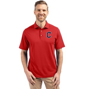 Cleveland Guardians1 Cutter & Buck Virtue Eco Pique Recycled Mens Polo - 1 of 1