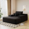 Modern Sofa Bed Lounger, Oversized Chaise with Pillows for Moviebonus Room, Foam Filled Sofa Bed with Plush Corduroy Fabric Cover-Coolbibila - 3 of 4