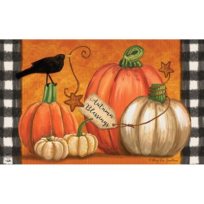 Briarwood Lane Black And White Pumpkin Fall Natural Fiber Coir Doormat  Autumn Welcome 30 X 18 : Target