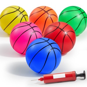 Joyfy 6 Pcs Mini Basketballs for Kids, 5” Colorful Basketball for Basketball Hoop, Inflatable Rubber Ball for Indoor & Outdoor Play, Gifts for Toddler - 1 of 4