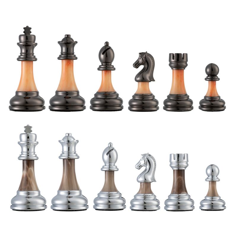 Bobby Fischer Metal & Acrylic Chess Pieces, 3.5 inch king, 2 of 8