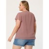 Agnes Orinda Women's Plus Size Swiss Dot V-Neck Tops with Flutter Sleeves - 4 of 4