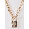 Slickblue Women's Necklace, Gold Chunky Paper Clip Chain with Rhinestone Butterfly Padlock Pendant, 17.5" - 3 of 3