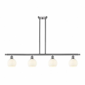 White Venetian - 4 Light Stem Hung Island In Modern Style-9 Inches Tall and 48 Inches Wide - 1 of 1