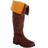 HalloweenCostumes.com 11 Boy  Chosen Legend Hero Costume Boots | Faux Suede Uppers with Inner Side Zipper and Lightly Padded Inner Soles, Brown/Brown - 2 of 2