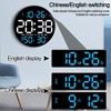 LED Wall Clock With Remote Control Auto Dimming 10 Level Brightness Digital Alarm Clock For Home Farmhouse Office - 3 of 4