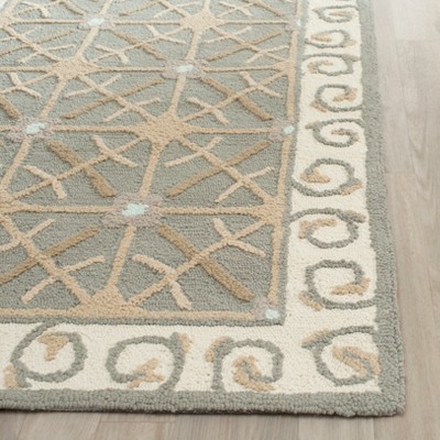 Newport Hand-Hooked Olive and Beige Cotton Area Rug