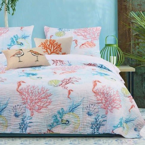 Greenland Home Topanga Quilted Bedspread Set – 3-Piece Jumbo Queen, Reversible Folk Art Design