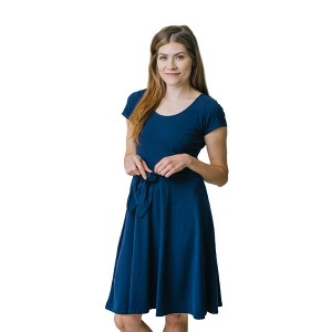 Hope & Henry Women's Organic Cotton Tie-Waist Knit Dress - 1 of 4