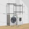 57.4" Over Washer and Dryer Laundry Shelf with Adjustable Towel Racks, Hamper & Hooks, Space-Saving Organization for Laundry Room - 2 of 4