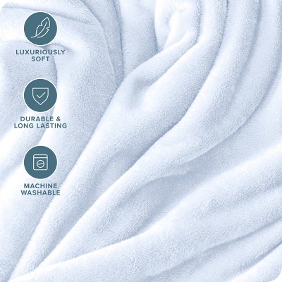 Blue Mist Microplush Fleece Throw Blanket, 66" x 44"