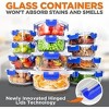 SereneLife 24-Piece Food Storage Containers - Superior Glass Food Storage Set, Blue - 3 of 4