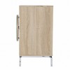 HomeRoots 32" Natural and Chrome Mirrored Circle Double Door Bar Cabinet - 4 of 4