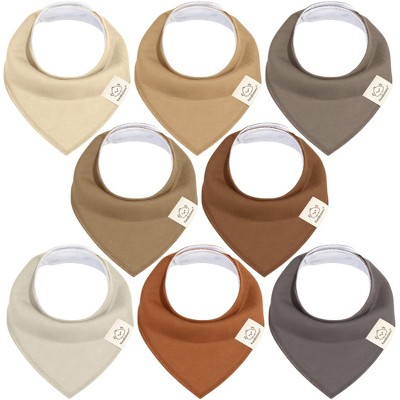8pk Organic Baby Bandana Bibs, Baby Drool Bibs for Baby Boy, Girl, Baby Bibs for Infant, Newborn